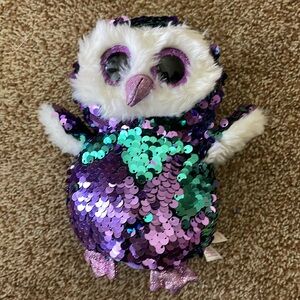Ty Beanie Boo Flippables Sequins  Moonlight Owl